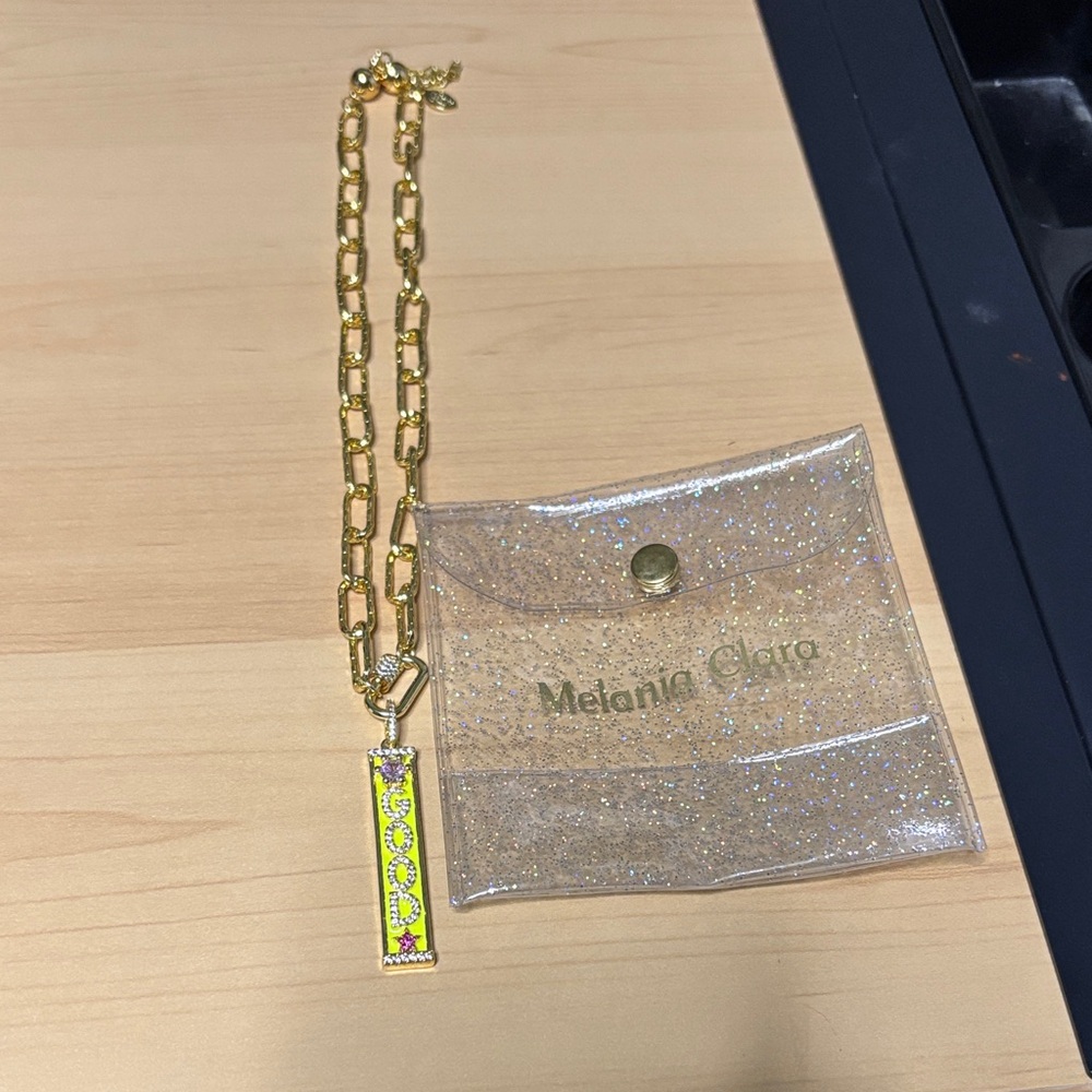 Melanie Clara Gold Necklace with Yellow Accents